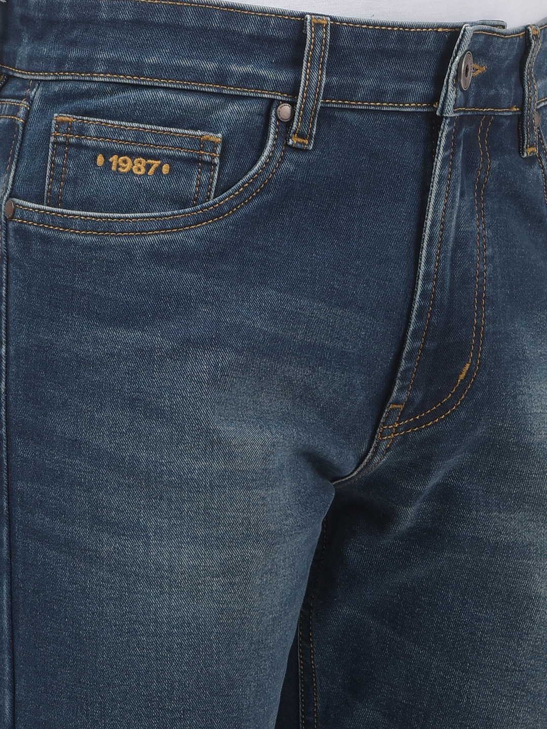 Numero Uno Men Solid Dark Blue Jeans
